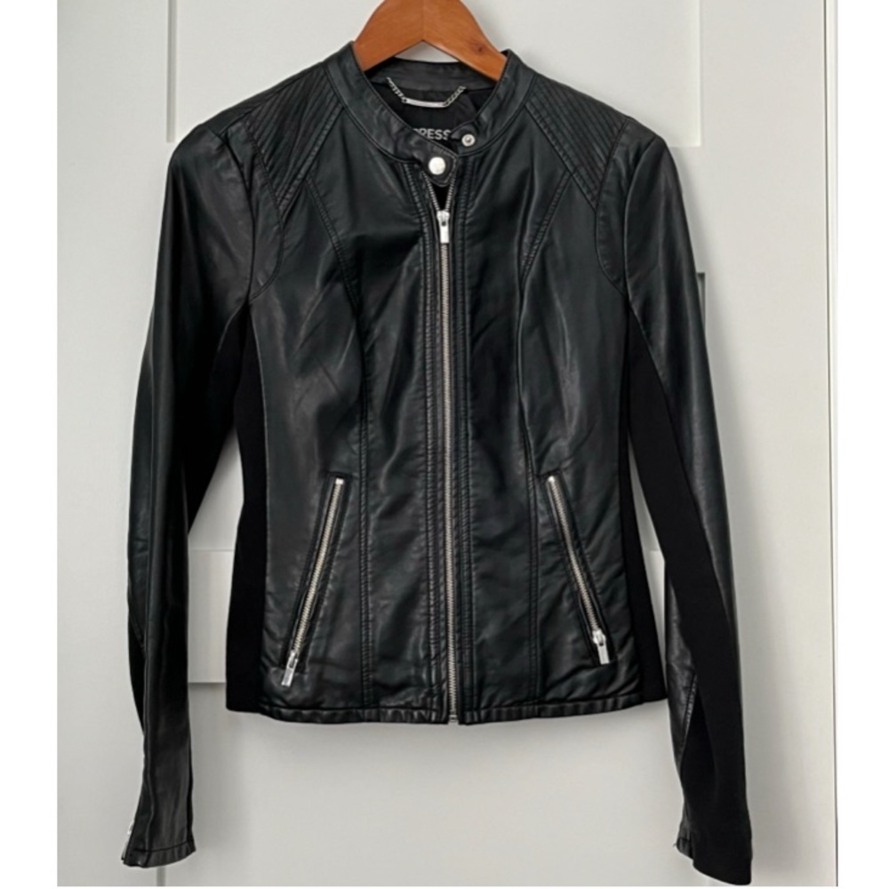 Express Vegan Leather Moto Jacket